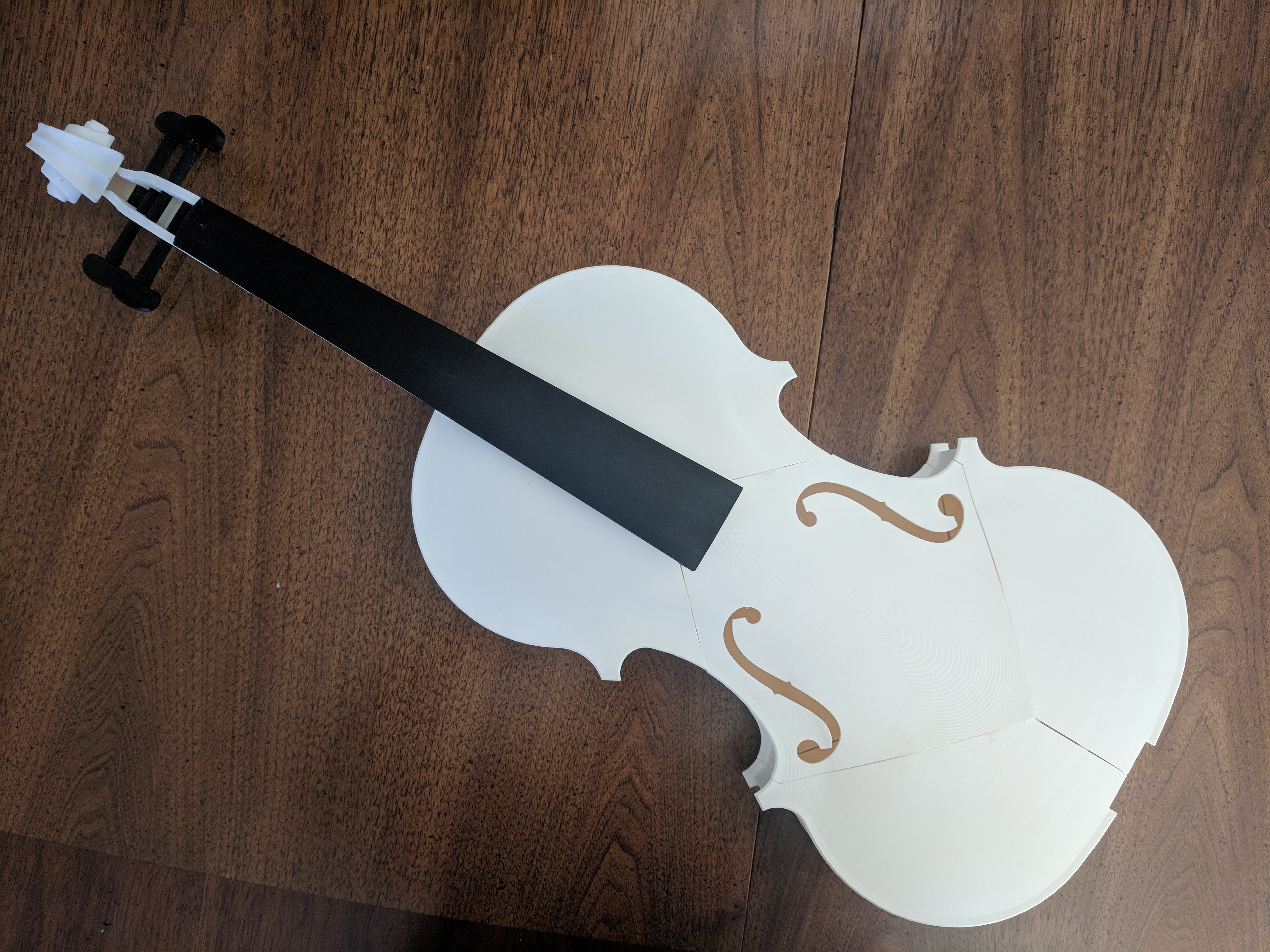 assembled violin shaped object